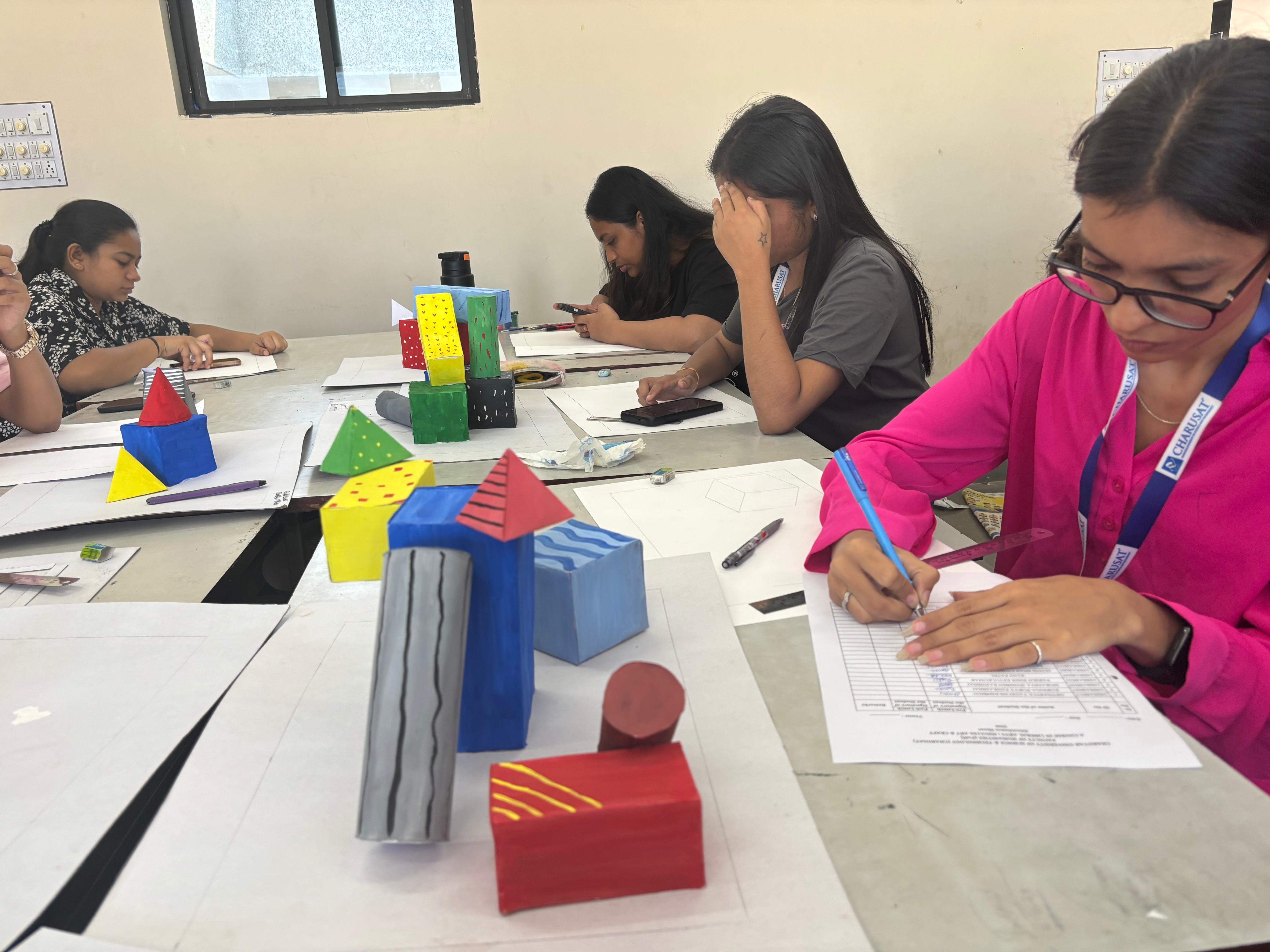Students with 3D Models